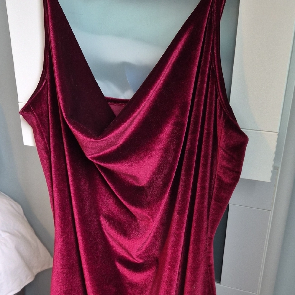 Burgundy Velvet Dress - Picture 6 of 7
